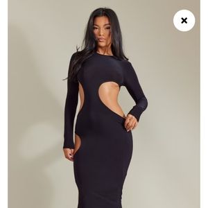 Black cut-out dress PrettyLittleThing
